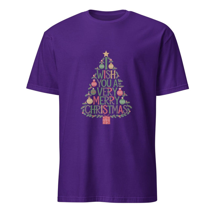 I Wish You Mery Christmas Graphic Tee - Purple - S - ArtyKoala
