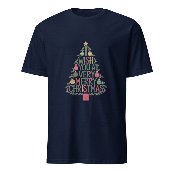 I Wish You Mery Christmas Graphic Tee - Navy - S - ArtyKoala