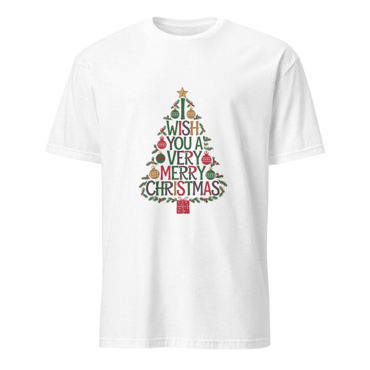 I Wish You Mery Christmas Graphic Tee - White - S - ArtyKoala