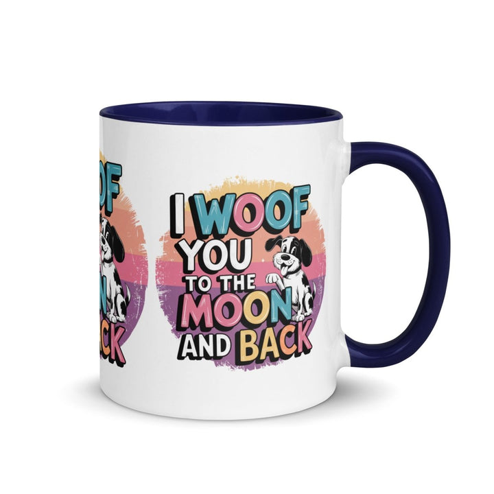 I Woof You Colorful Print Mug - Dark Blue - 11 oz - ArtyKoala
