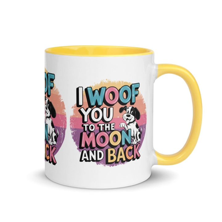 I Woof You Colorful Print Mug - Yellow - 11 oz - ArtyKoala