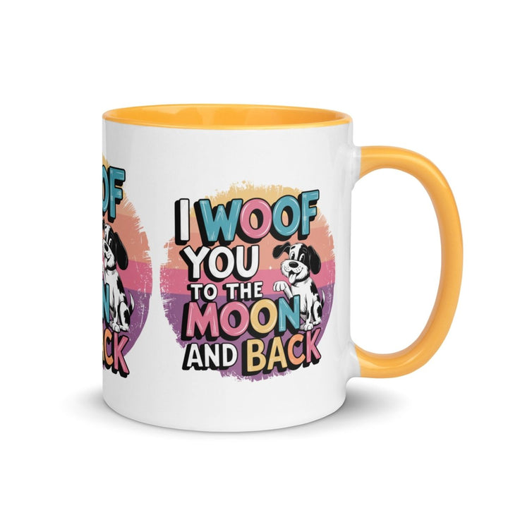 I Woof You Colorful Print Mug - Golden Yellow - 11 oz - ArtyKoala