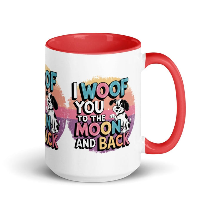 I Woof You Colorful Print Mug - Red - 15 oz - ArtyKoala