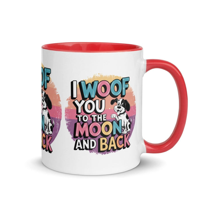 I Woof You Colorful Print Mug - Red - 11 oz - ArtyKoala