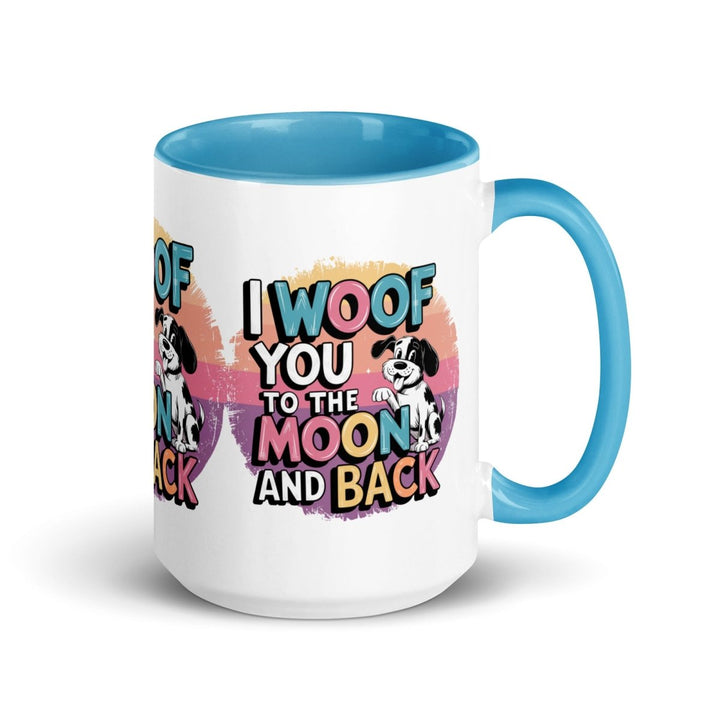 I Woof You Colorful Print Mug - Blue - 15 oz - ArtyKoala