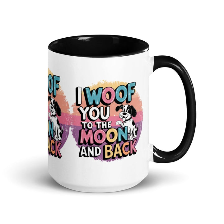 I Woof You Colorful Print Mug - Black - 15 oz - ArtyKoala