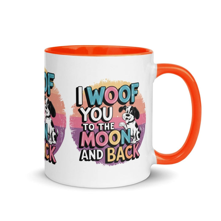 I Woof You Colorful Print Mug - Orange - 11 oz - ArtyKoala