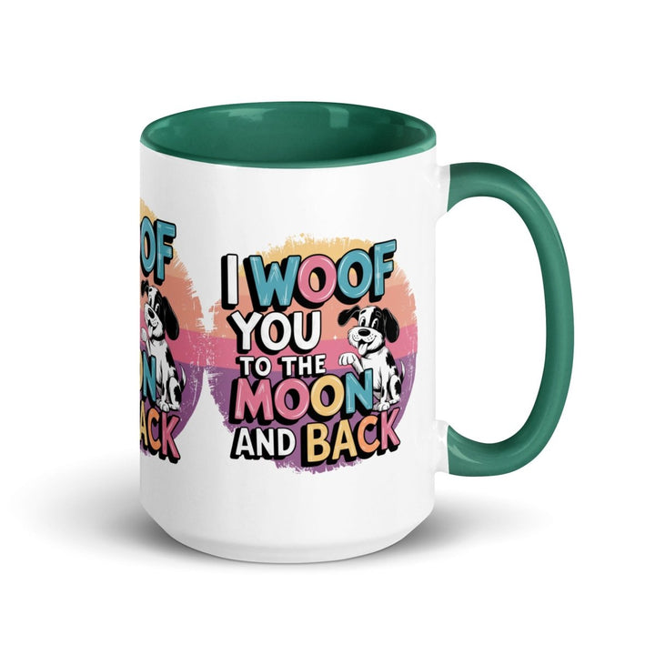 I Woof You Colorful Print Mug - Dark green - 15 oz - ArtyKoala