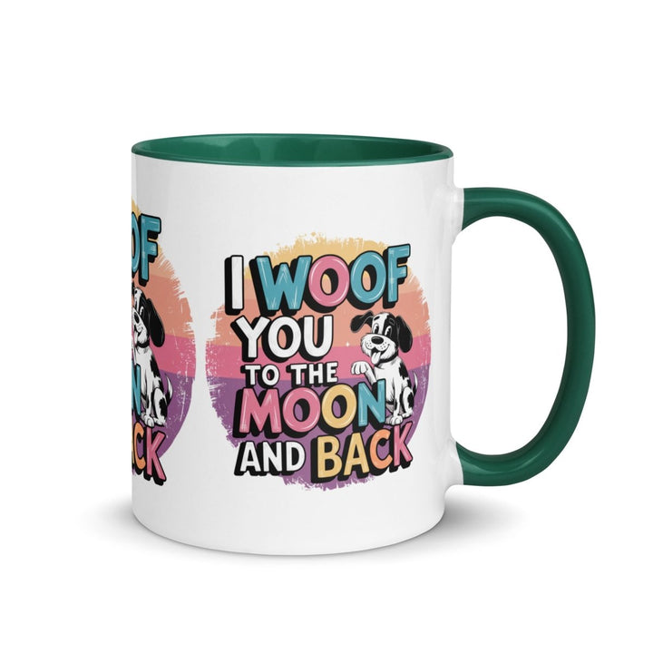 I Woof You Colorful Print Mug - Dark green - 11 oz - ArtyKoala