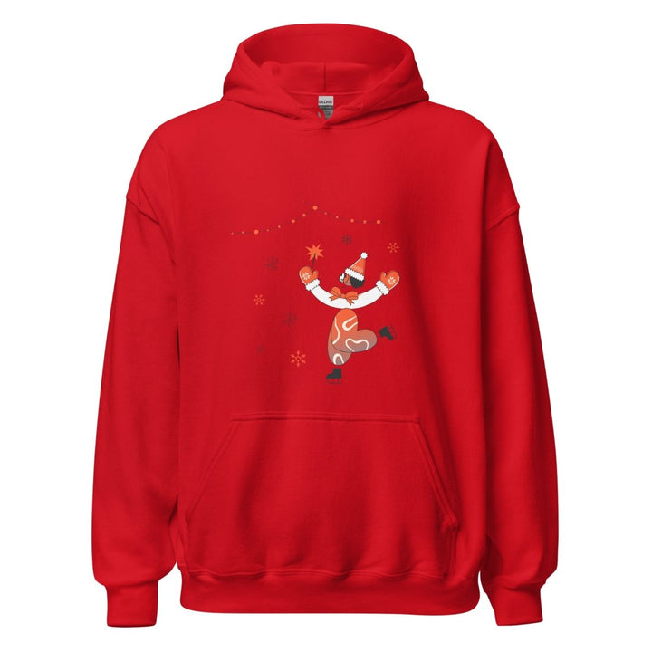 Ice Skating Christmas Graphic Hoodie - Red - S - ArtyKoala