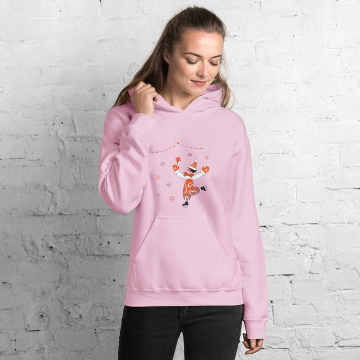 Ice Skating Christmas Graphic Hoodie - White - S - ArtyKoala