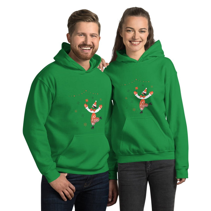 Ice Skating Christmas Graphic Hoodie - Light Blue - S - ArtyKoala