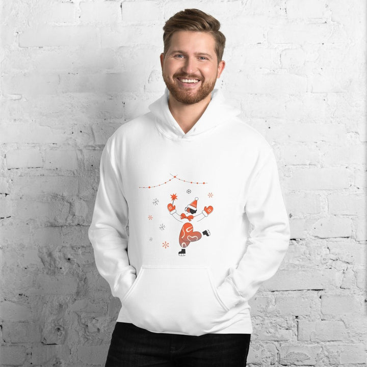 Ice Skating Christmas Graphic Hoodie - White - S - ArtyKoala