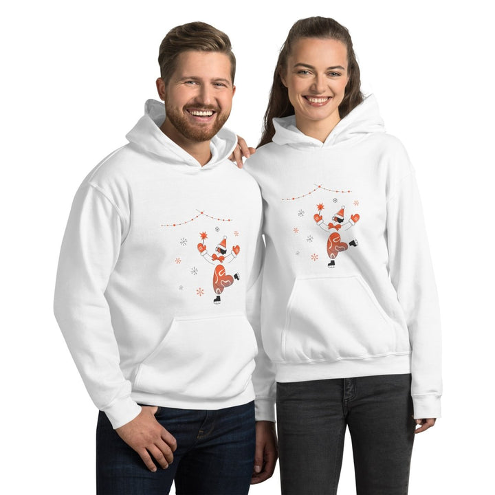 Ice Skating Christmas Graphic Hoodie - White - S - ArtyKoala