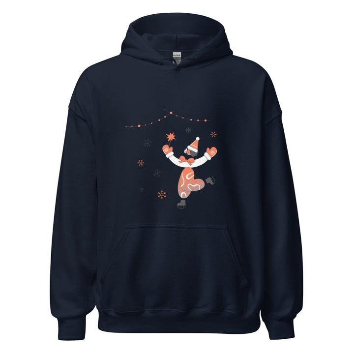 Ice Skating Christmas Graphic Hoodie - Navy - S - ArtyKoala
