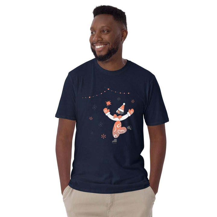 Ice Skating Christmas Graphic Tee - Navy - S - ArtyKoala