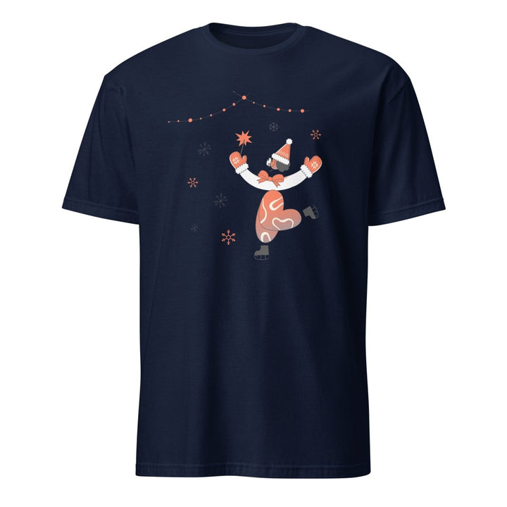 Ice Skating Christmas Graphic Tee - Navy - S - ArtyKoala
