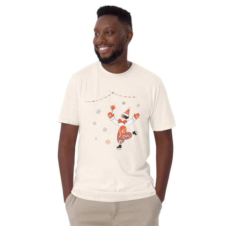 Ice Skating Christmas Graphic Tee - Natural - S - ArtyKoala