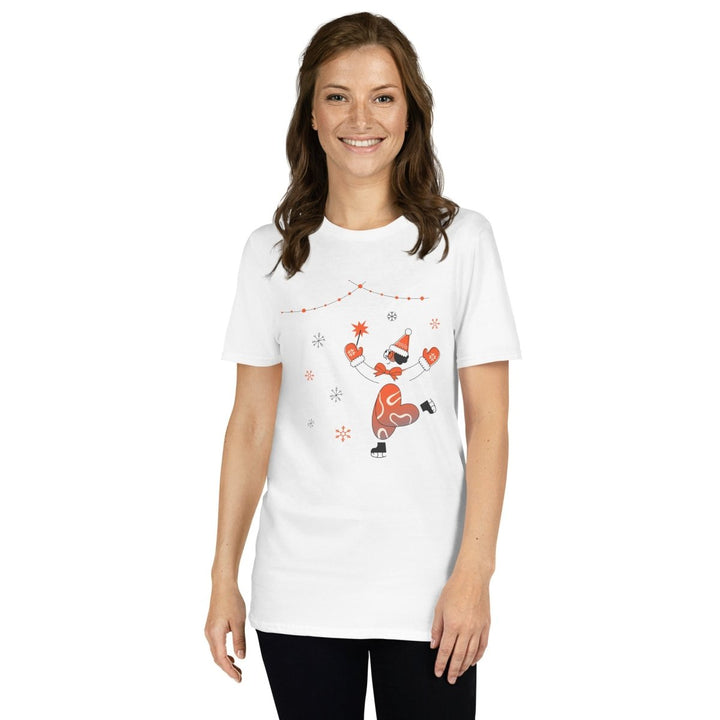 Ice Skating Christmas Graphic Tee - Navy - S - ArtyKoala