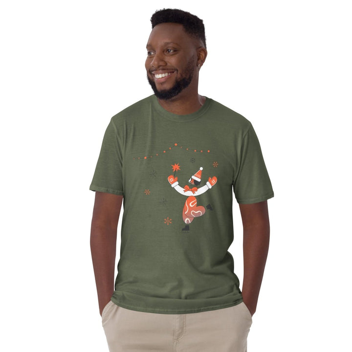 Ice Skating Christmas Graphic Tee - Natural - S - ArtyKoala