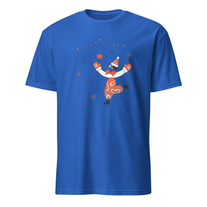Ice Skating Christmas Graphic Tee - Royal - S - ArtyKoala