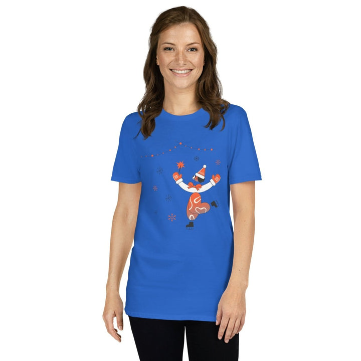 Ice Skating Christmas Graphic Tee - Natural - S - ArtyKoala