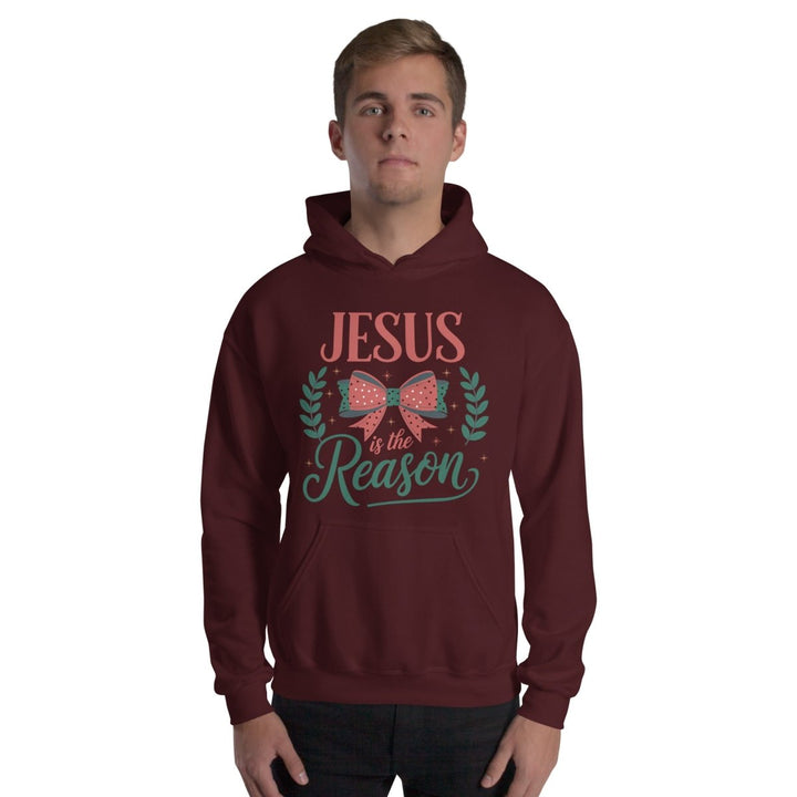 Jesus is The Reason Graphic Hoodie - Maroon - S - ArtyKoala