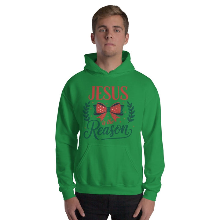 Jesus is The Reason Graphic Hoodie - Irish Green - S - ArtyKoala