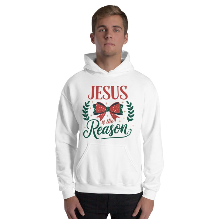 Jesus is The Reason Graphic Hoodie - White - S - ArtyKoala