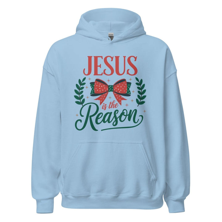 Jesus is The Reason Graphic Hoodie - Light Blue - S - ArtyKoala