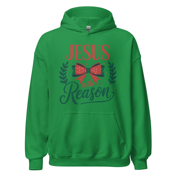 Jesus is The Reason Graphic Hoodie - Irish Green - S - ArtyKoala