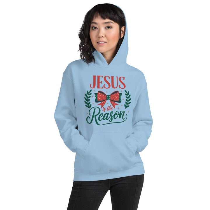 Jesus is The Reason Graphic Hoodie - Light Blue - S - ArtyKoala