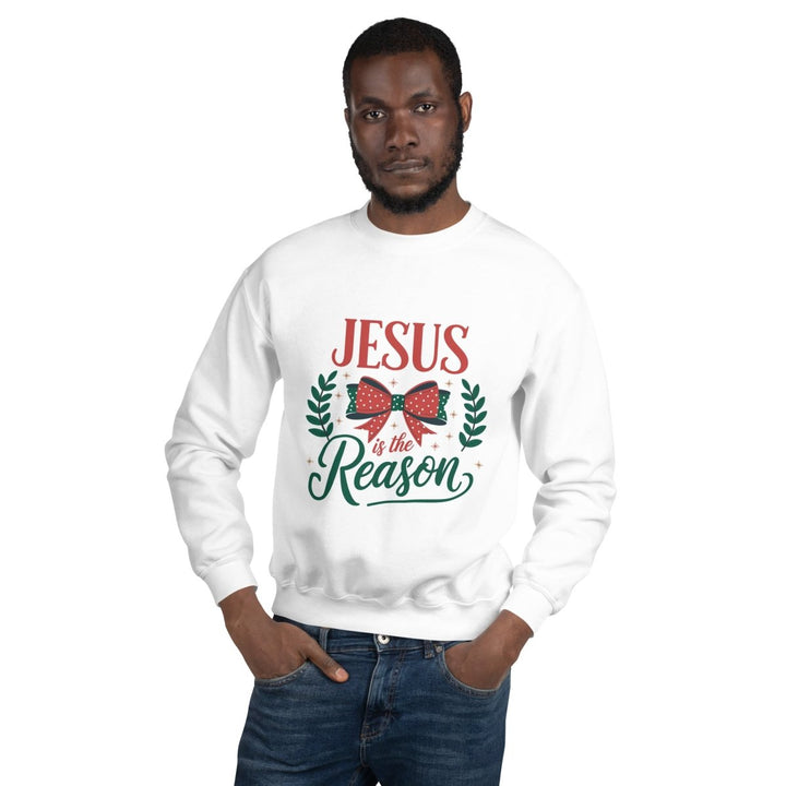 Jesus is The Reason Graphic Sweatshirt - White - S - ArtyKoala