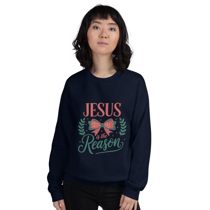Jesus is The Reason Graphic Sweatshirt - Navy - S - ArtyKoala
