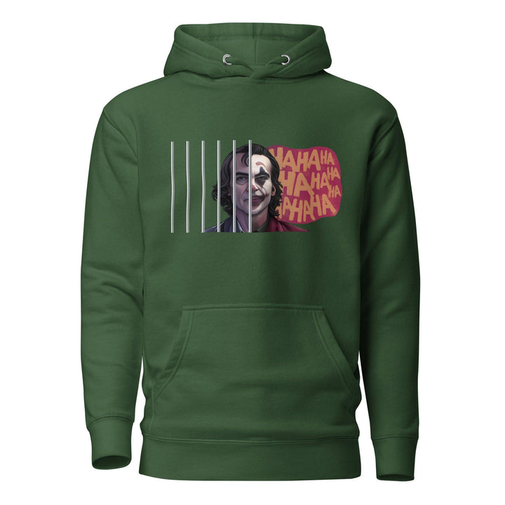 Joker Ahahaha Woman Premium Cotton Hoodie - Forest Green / S - ArtyKoala