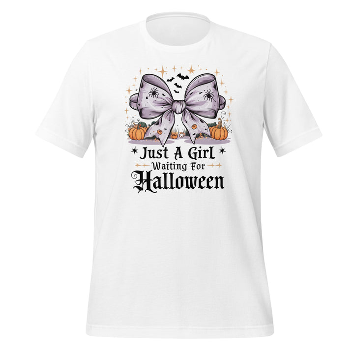 Just a Girl Who Waiting For Halloween Unisex Premium T-shirt - White / XS - ArtyKoala