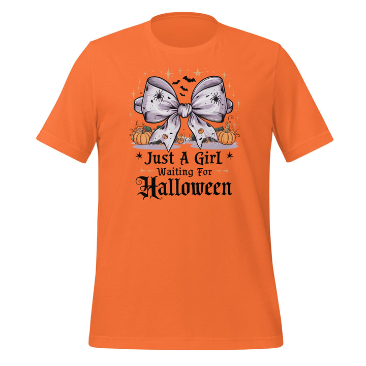 Just a Girl Who Waiting For Halloween Unisex Premium T-shirt - Orange / XS - ArtyKoala