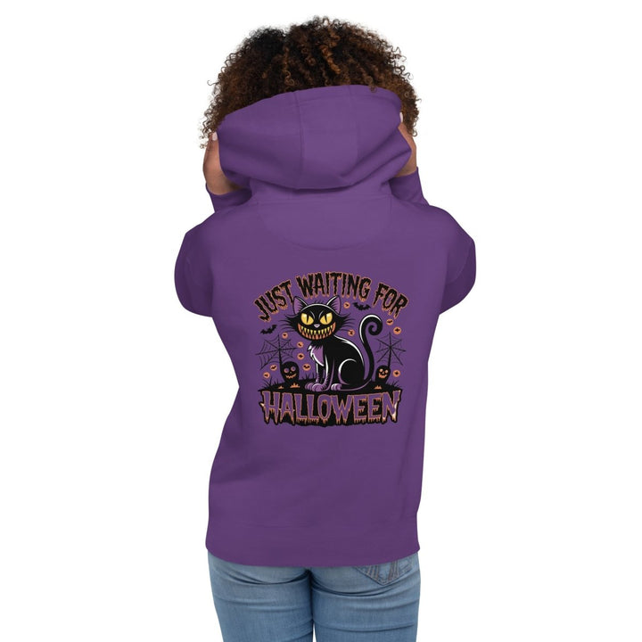 Just Waiting for Halloween Graphic Hoodie - Purple - S - ArtyKoala