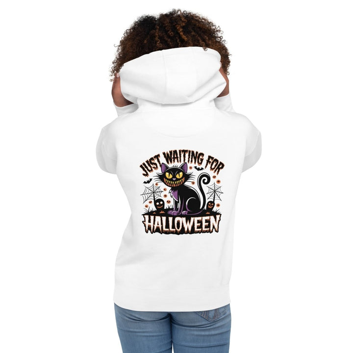 Just Waiting for Halloween Graphic Hoodie - White - S - ArtyKoala
