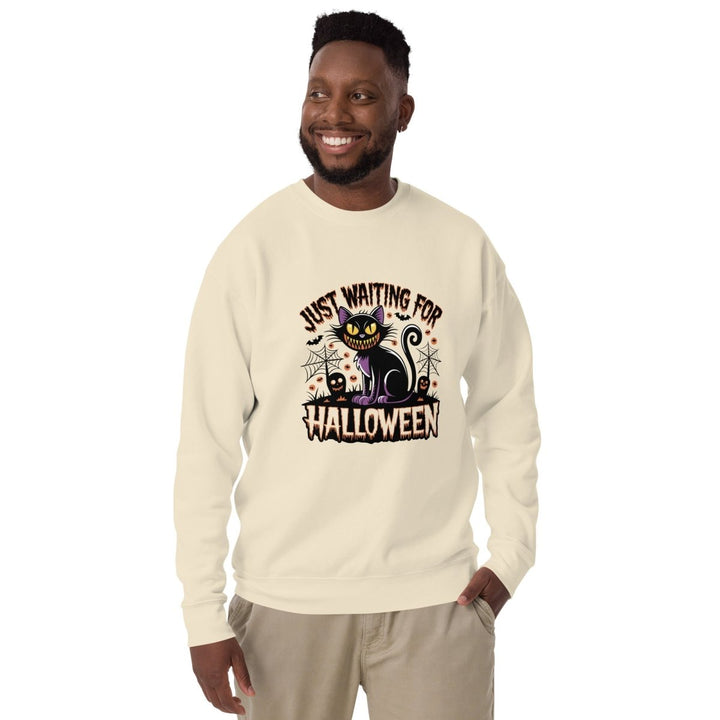 Just Waiting For Halloween Graphic Sweatshirt - Bone - S - ArtyKoala