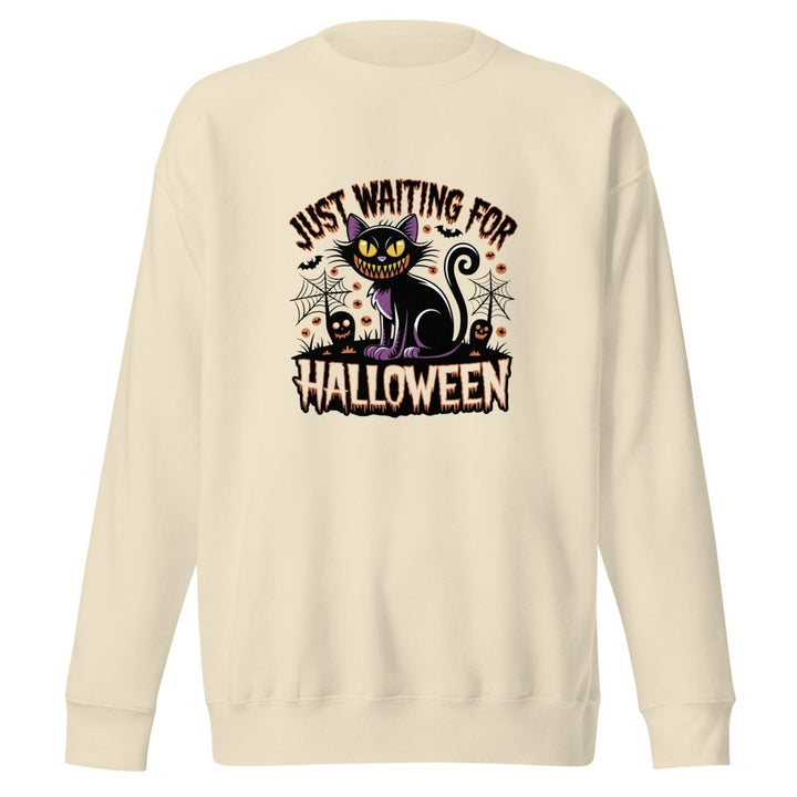 Just Waiting For Halloween Graphic Sweatshirt - Bone - S - ArtyKoala