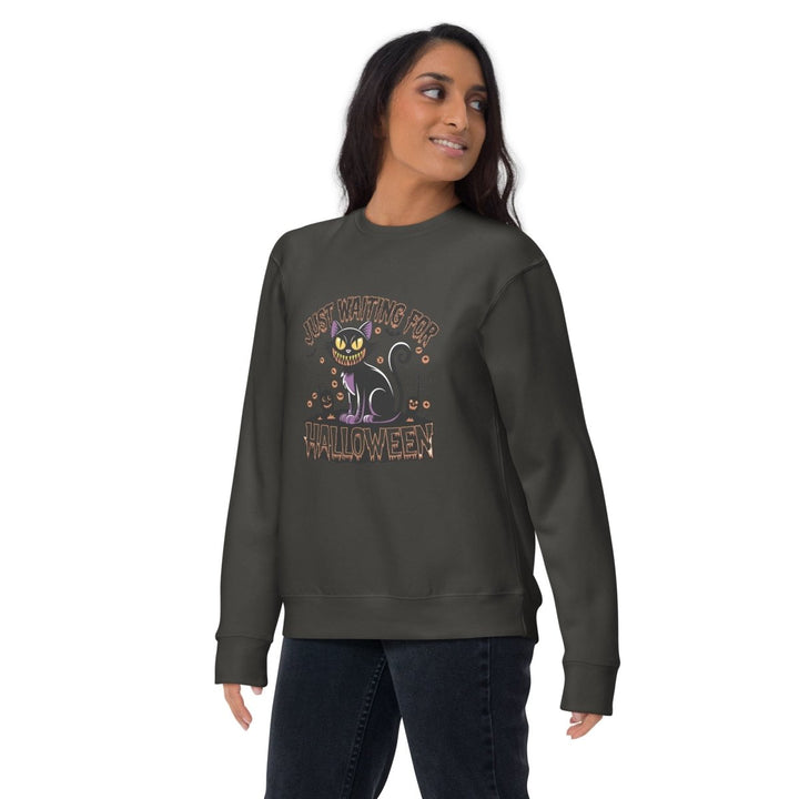 Just Waiting For Halloween Graphic Sweatshirt - Black - S - ArtyKoala