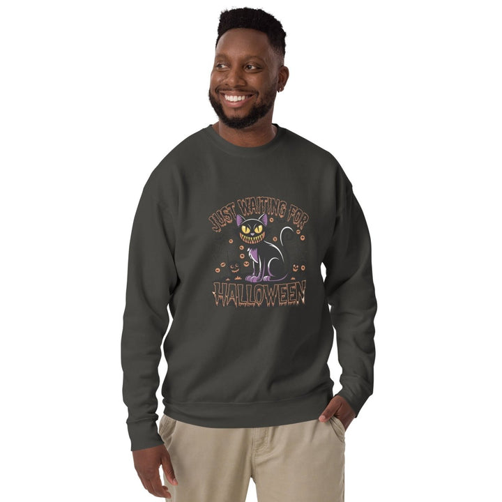 Just Waiting For Halloween Graphic Sweatshirt - Vintage Black - S - ArtyKoala