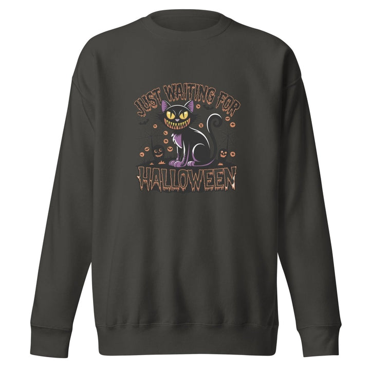 Just Waiting For Halloween Graphic Sweatshirt - Vintage Black - S - ArtyKoala