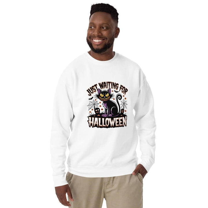 Just Waiting For Halloween Graphic Sweatshirt - White - S - ArtyKoala