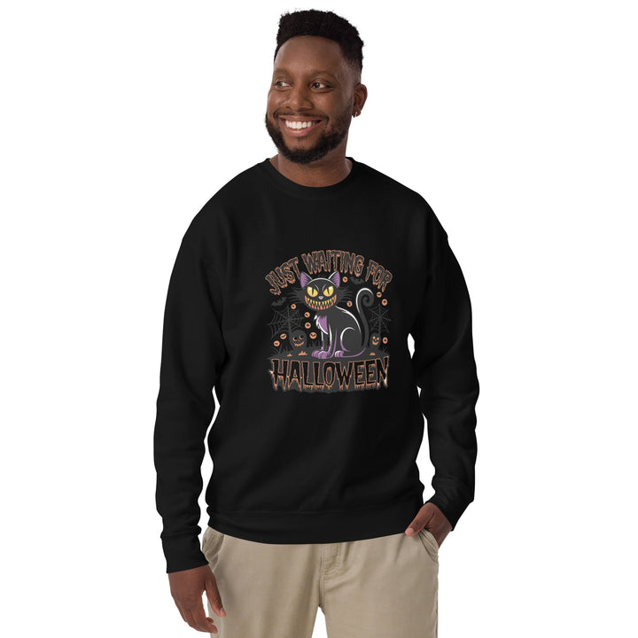 Just Waiting For Halloween Unisex Premium Sweatshirt - Black / S - ArtyKoala