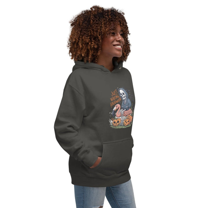 Just Waiting Halloween Graphic Hoodie - Vintage Black - S - ArtyKoala