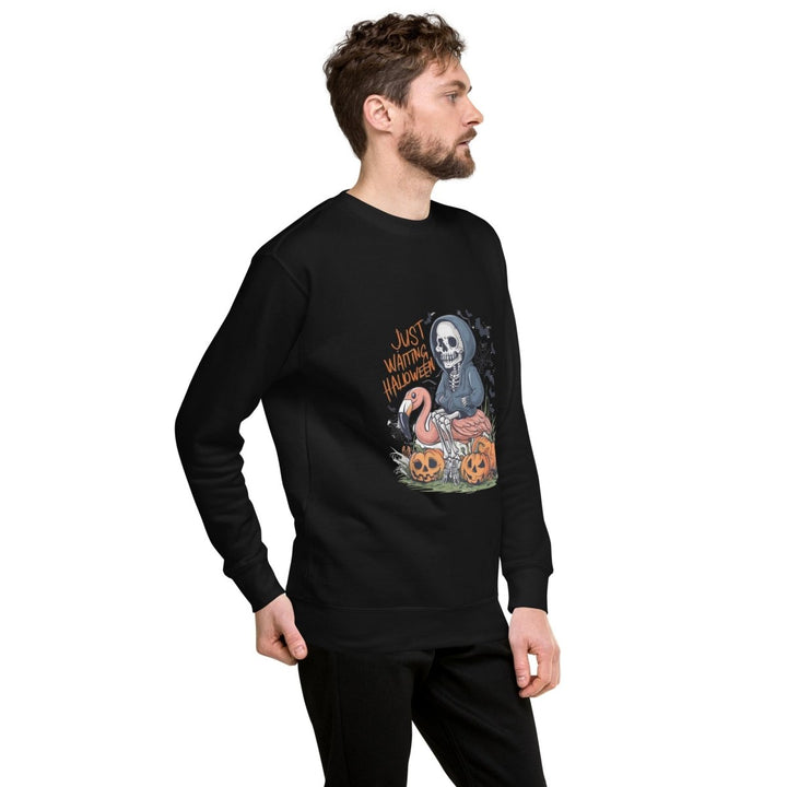 Just Waiting Halloween Graphic Sweatshirt - Black - S - ArtyKoala
