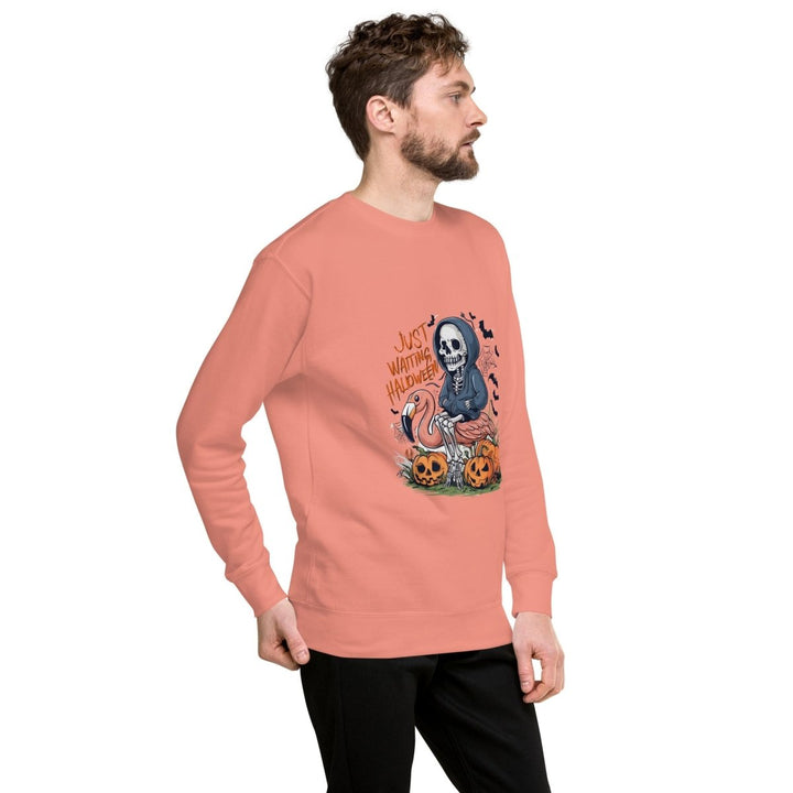 Just Waiting Halloween Graphic Sweatshirt - Dusty Rose - S - ArtyKoala