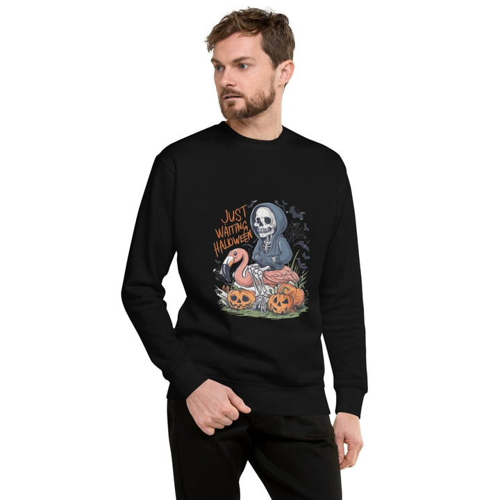 Just Waiting Halloween Graphic Sweatshirt - Black - S - ArtyKoala
